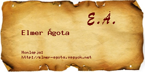 Elmer Ágota névjegykártya
